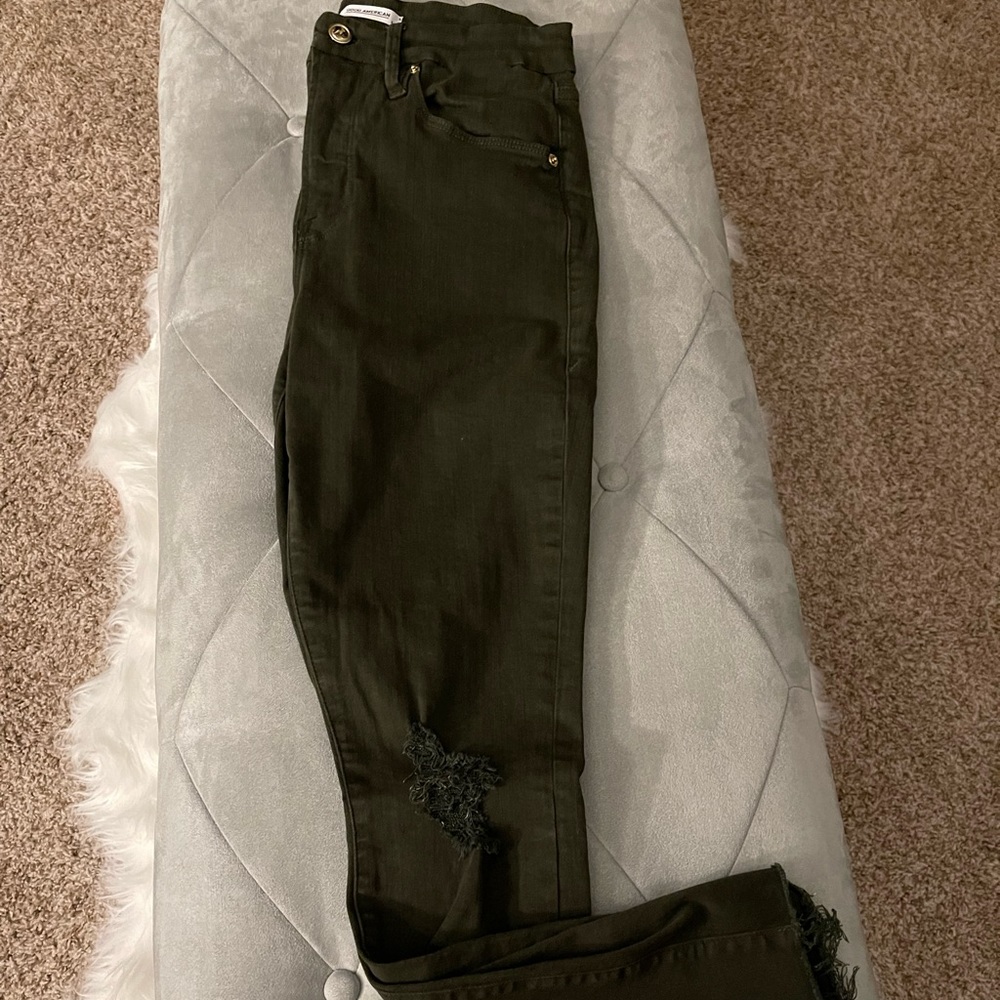 Good American Good Legs Green Denim